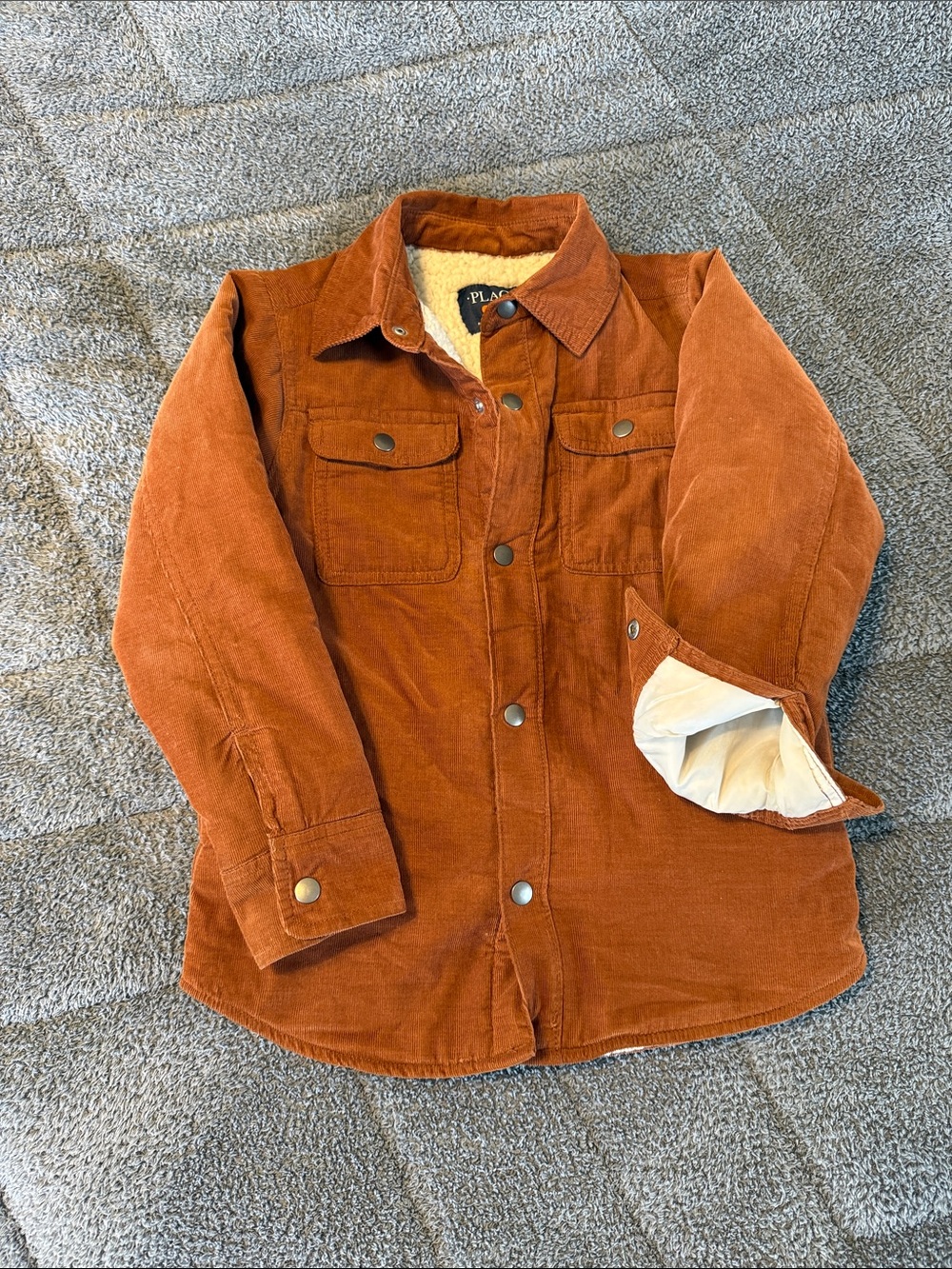 The Children's Place Rust Corduroy Sherpa-Lined Shirt Jacket